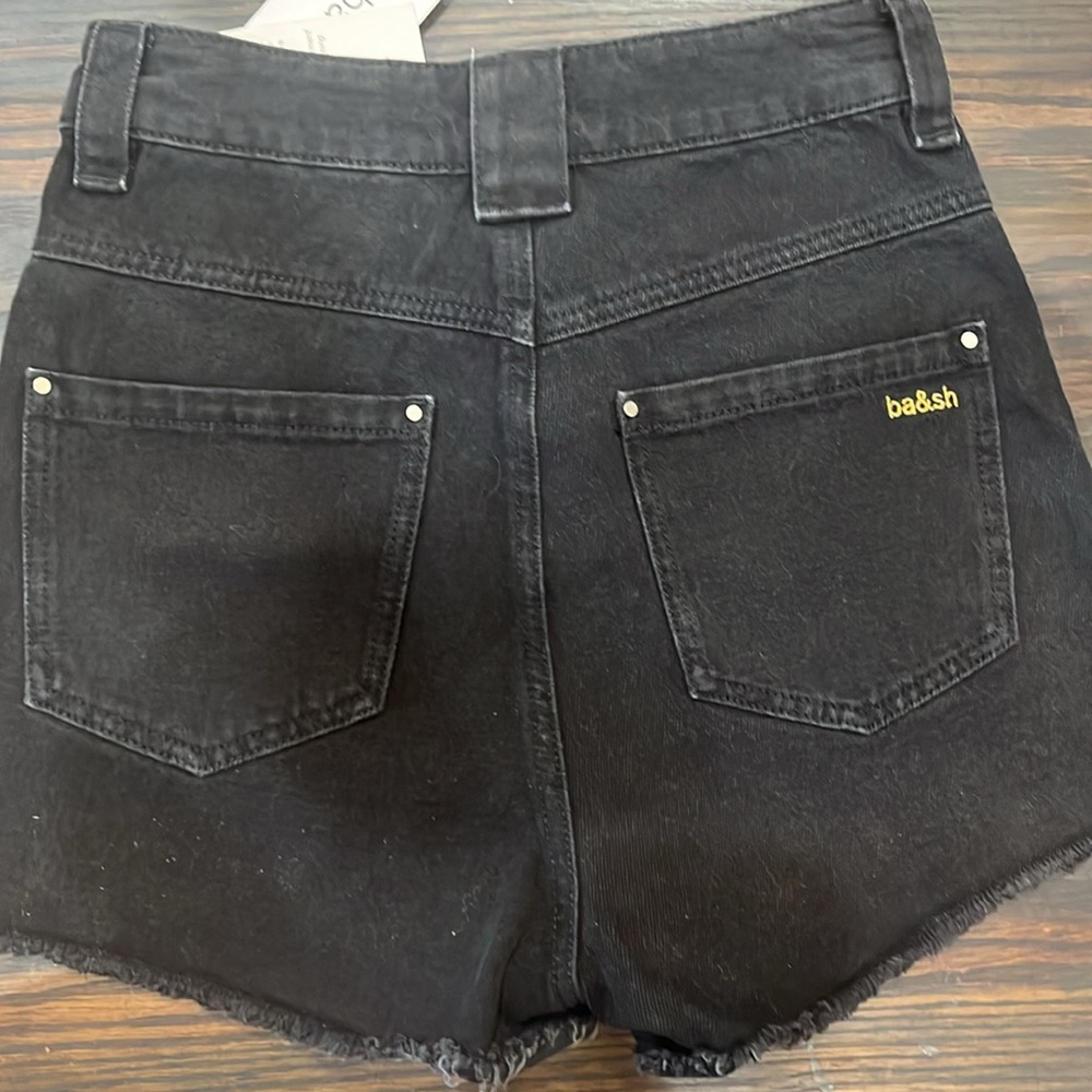 ba&sh “David Short” black jean cutoff shorts size 0 - Picture 7 of 9